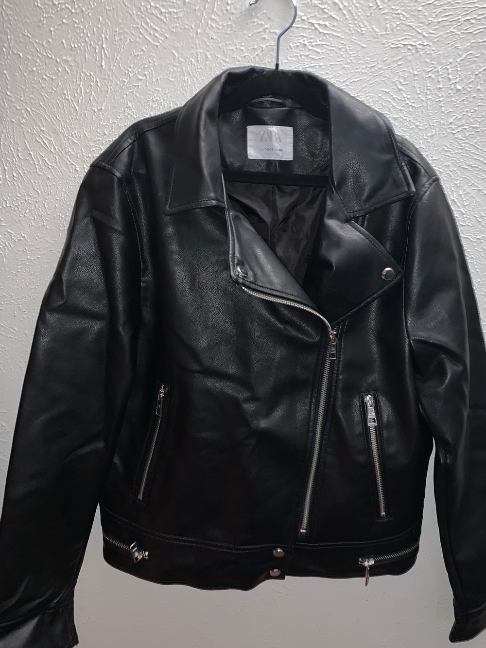 Zara faux leather biker jacket